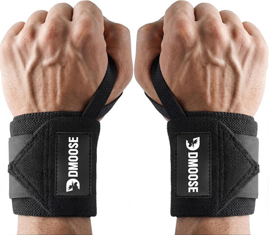 Wrist Wraps for Weightlifting 18" - Heavy Duty Gym Wrap with Hand Thumb Loop for Support & Pain Relief, USPA Approved Powerlifting, Weight Lifting Wrist Straps for Men & Women Work Out